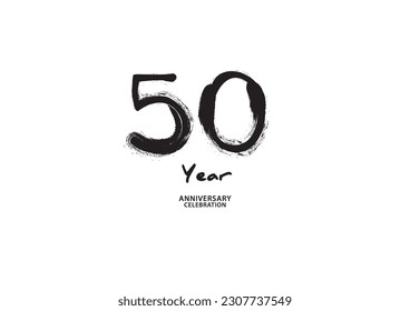 50 year anniversary celebration logotype on white background for poster, banner, flyer, invitations or greeting card, 50 number logo design, 50th Birthday invitation, anniversary vector template