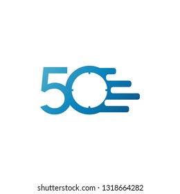 50 Year Anniversary Celebration Vector Template Design Illustration