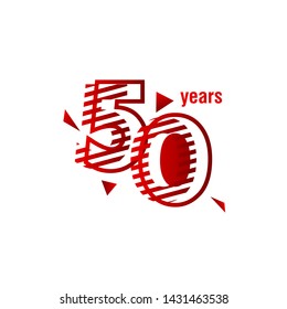 50 Year Anniversary Celebration Vector Template Design Illustration