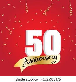 50 años de celebración, diseño vectorial para celebraciones, tarjetas de invitación y tarjetas de felicitación