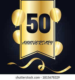 50 year anniversary celebration, vector design for celebrations, invitation cards and greeting cards