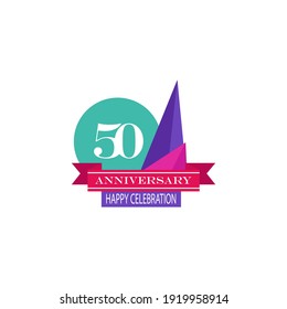 50 year anniversary celebration vector template design illustration