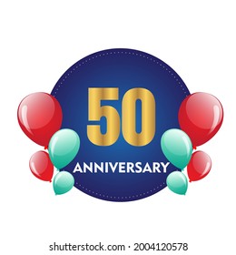 50 year anniversary celebration, vector design for celebrations, invitation cards and greeting cards