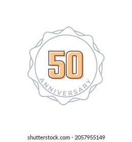 50 Aniversario de la Insignia Vector. Feliz Aniversario Saludo Celebra la Ilustración de Diseño de Plantilla