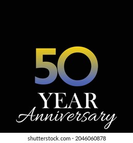 50 Year Anniversary Elegant Vector Template Design Illustration