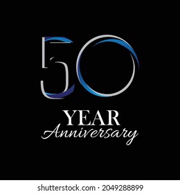 50 Year Anniversary Elegant Vector Template Design Illustration