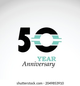50 Year Anniversary Elegant Vector Template Design Illustration