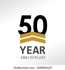50 Year Anniversary Elegant Vector Template Design Illustration