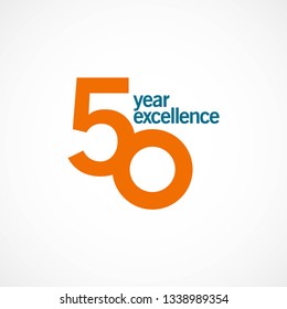 50 Year Anniversary Excellence Vector Template Design Illustration