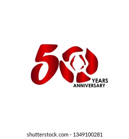 50 Year Anniversary Flower Vector Template Design Illustration