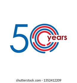 50 Year Anniversary Logo Vector Template Design Illustration