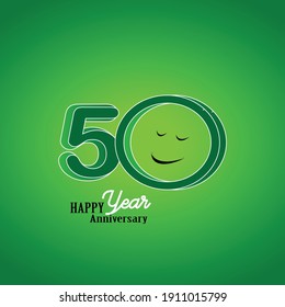 Illustration zum 50-jährigen Jubiläum des Logo-Vektorvorlagendesigns