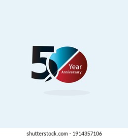 Ilustración de diseño de plantilla de vectores con logotipo de 50 años
