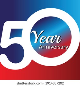 Illustration zum 50-jährigen Jubiläum des Logo-Vektorvorlagendesigns