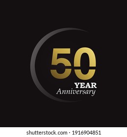 50 Year Anniversary Logo Vector Template Design Illustration gold and black