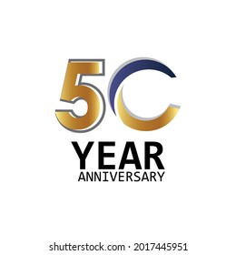 Modelo vectorial de 50 años de aniversario Ilustración Color blanco