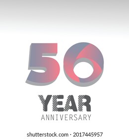 50 Year Anniversary Logo Vector Template Design Illustration White Color