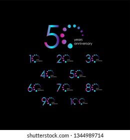 Design-Illustration zum 50-jährigen Jubiläum der Set-Vektorillustration