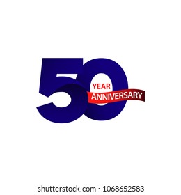 50 Year Anniversary Vector Template Design Illustration