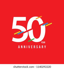 50 Year Anniversary Vector Template Design Illustration