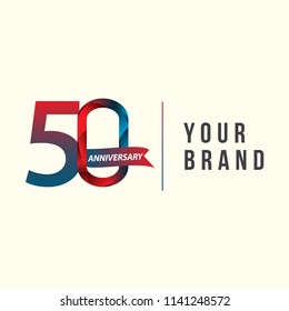 50 Year Anniversary Vector Template Design Illustration
