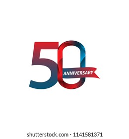 50 Year Anniversary Vector Template Design Illustration