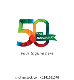 50 Year Anniversary Vector Template Design Illustration