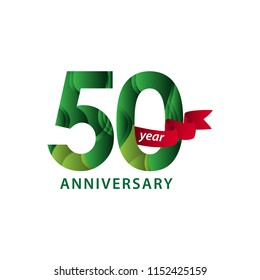 50 Year Anniversary Vector Template Design Illustration