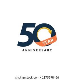 50 Year Anniversary Vector Template Design Illustration