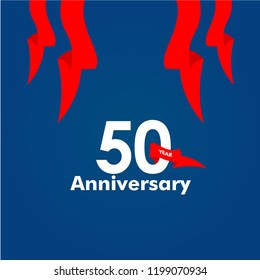 50 Year Anniversary Vector Template Design Illustration