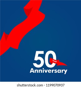 50 Year Anniversary Vector Template Design Illustration