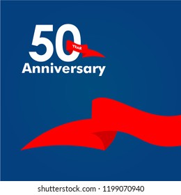 50 Year Anniversary Vector Template Design Illustration