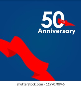 50 Year Anniversary Vector Template Design Illustration