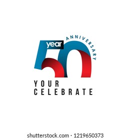 50 Year Anniversary Vector Template Design Illustration