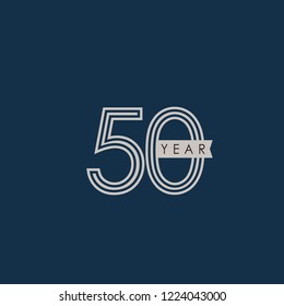 50 Year Anniversary Vector Template Design Illustration