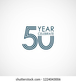 50 Year Anniversary Vector Template Design Illustration