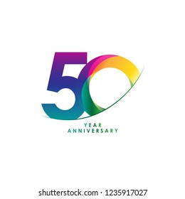 50 Year Anniversary Vector Template Design Illustration