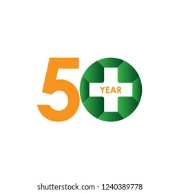 50 Year Anniversary Vector Template Design Illustration