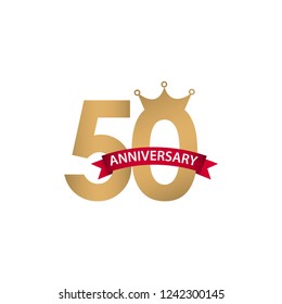 50 Year Anniversary Vector Template Design Illustration