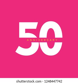 50 Year Anniversary Vector Template Design Illustration.