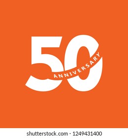 50 Year Anniversary Vector Template Design Illustration.