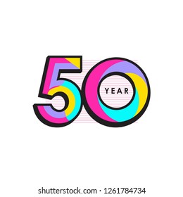 50 Year Anniversary Vector Template Design Illustration