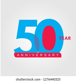50 Year Anniversary Vector Template Design Illustration