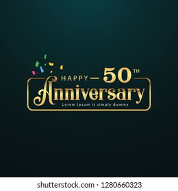 50 Year Anniversary Vector Template Design Illustration.