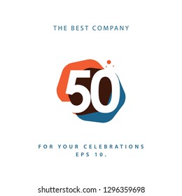 50 Year Anniversary Vector Template Design Illustration