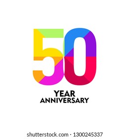 50 Year Anniversary Vector Template Design Illustration