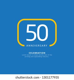50 Year Anniversary Vector Template Design Illustration