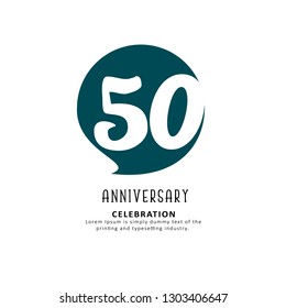 50 Year Anniversary Vector Template Design Illustration