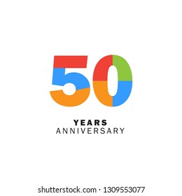 50 Year Anniversary Vector Template Design Illustration.