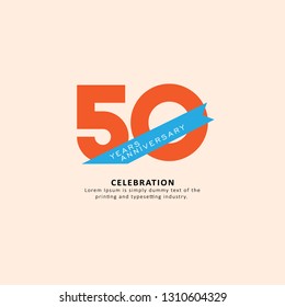 50 Year Anniversary Vector Template Design Illustration.